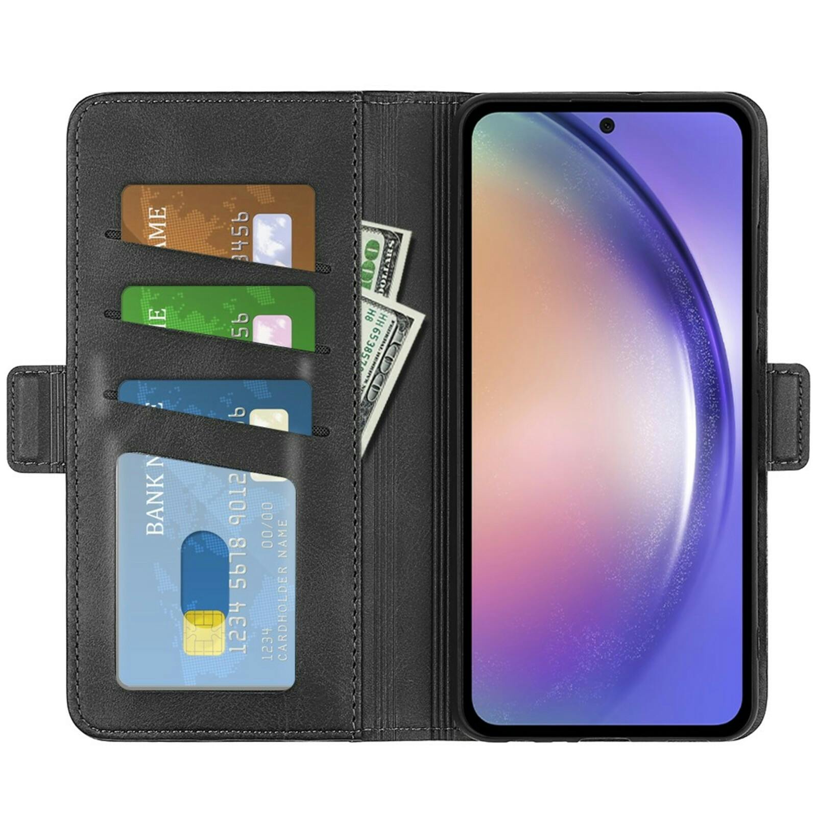 Comfycase Samsung Galaxy A55 Bookcase Hoesje Zwart