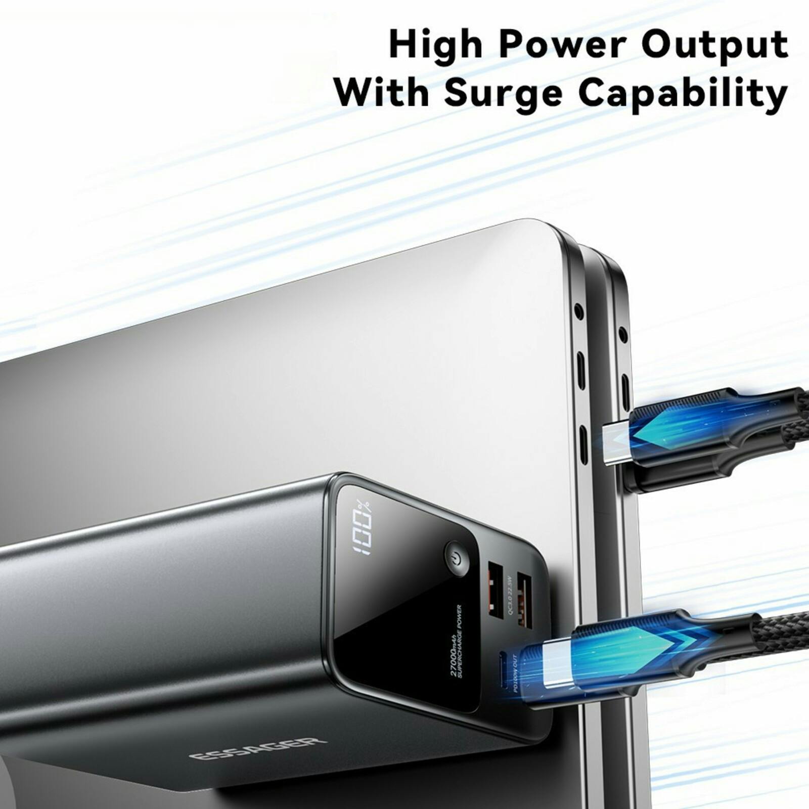 Essager 220W Portable Power Supply Station Grijs 27.000 mAh