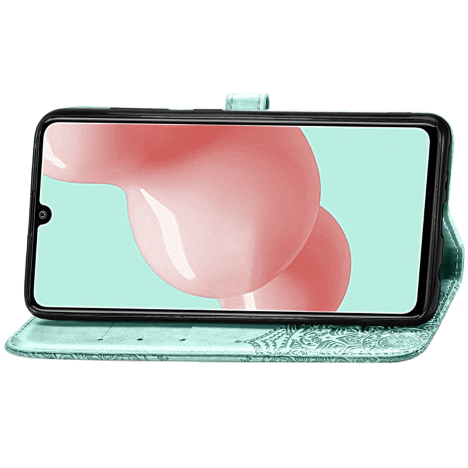 Comfycase Samsung Galaxy A41 Mandala Booklet Telefoonhoesje Groen