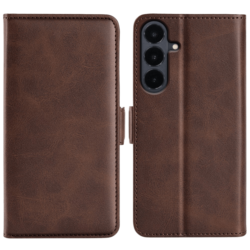 CaseBody Samsung Galaxy S26 FE Real Leather Wallet Hoesje Bruin