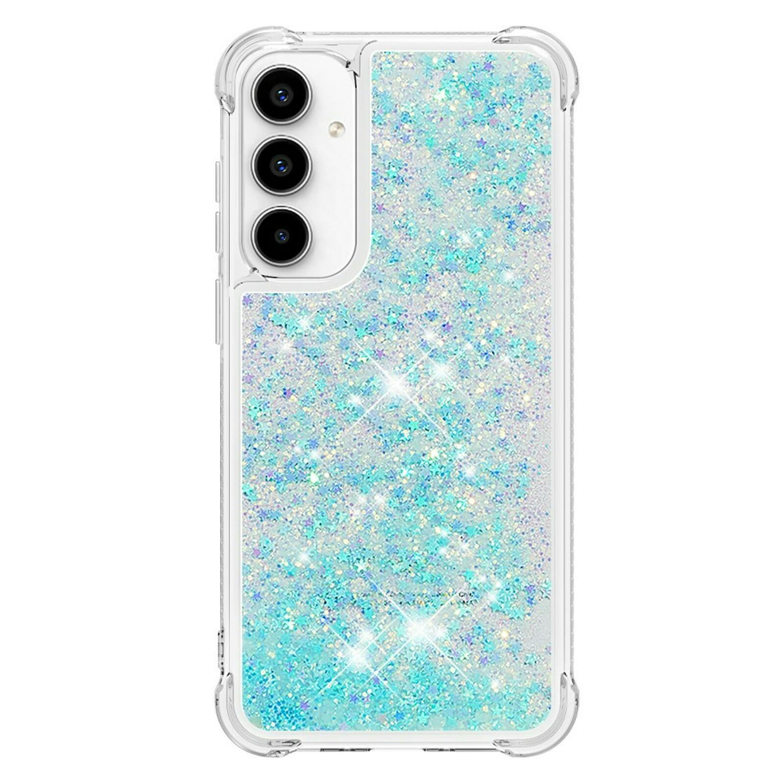 Mocaa Samsung Galaxy A55 5G Valbestendig Glitter Hoesje Blauw