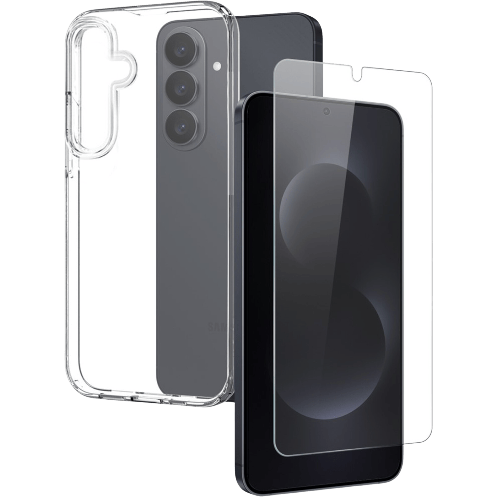 Northjo Samsung S26 Hoesje en Screenprotector Transparant