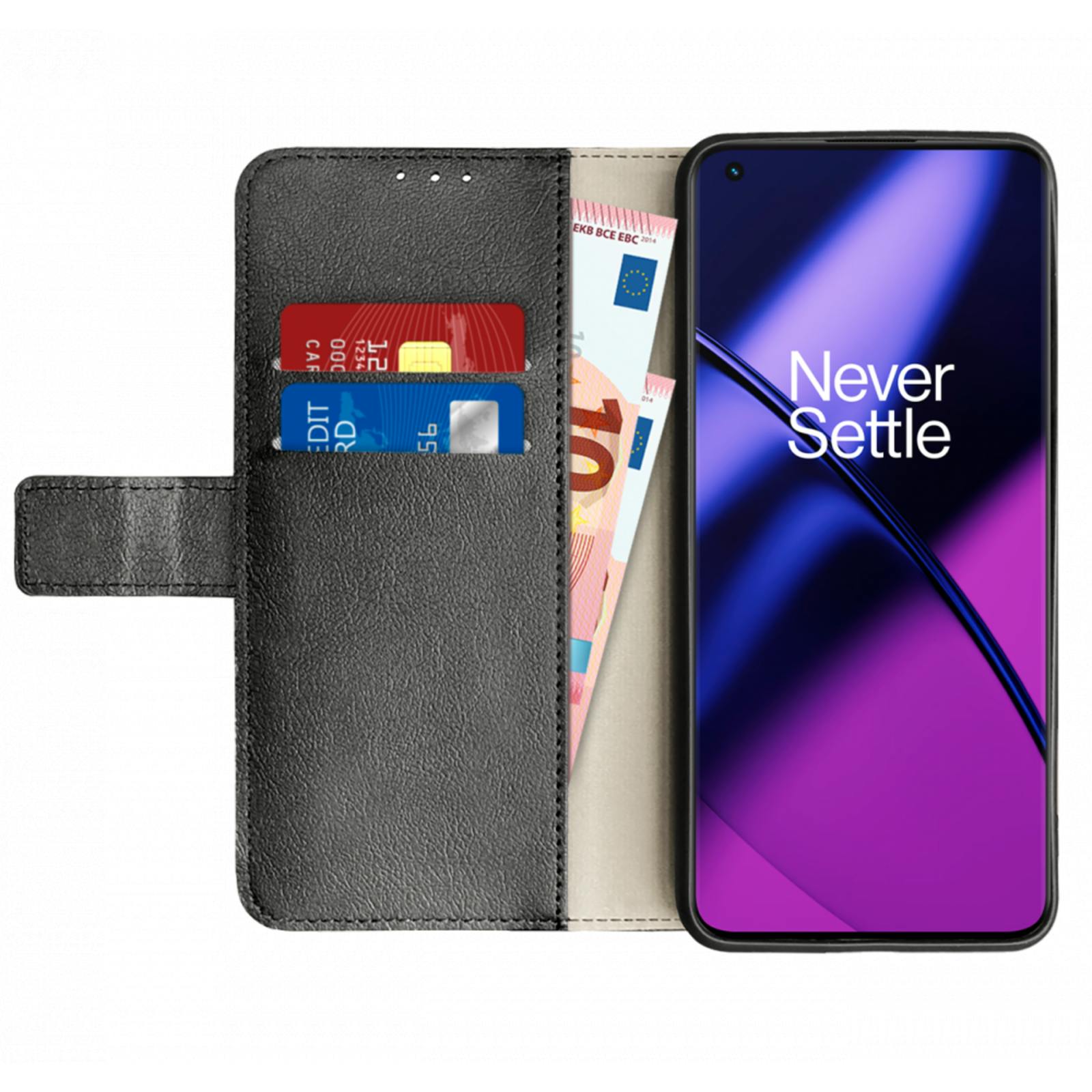 Just in Case OnePlus 11 Portemonnee Case Zwart