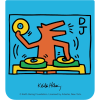 Samsung Galaxy Z Flip5 Frame Hoesje + Keith Harring Kaart DJ Card - Voorkant