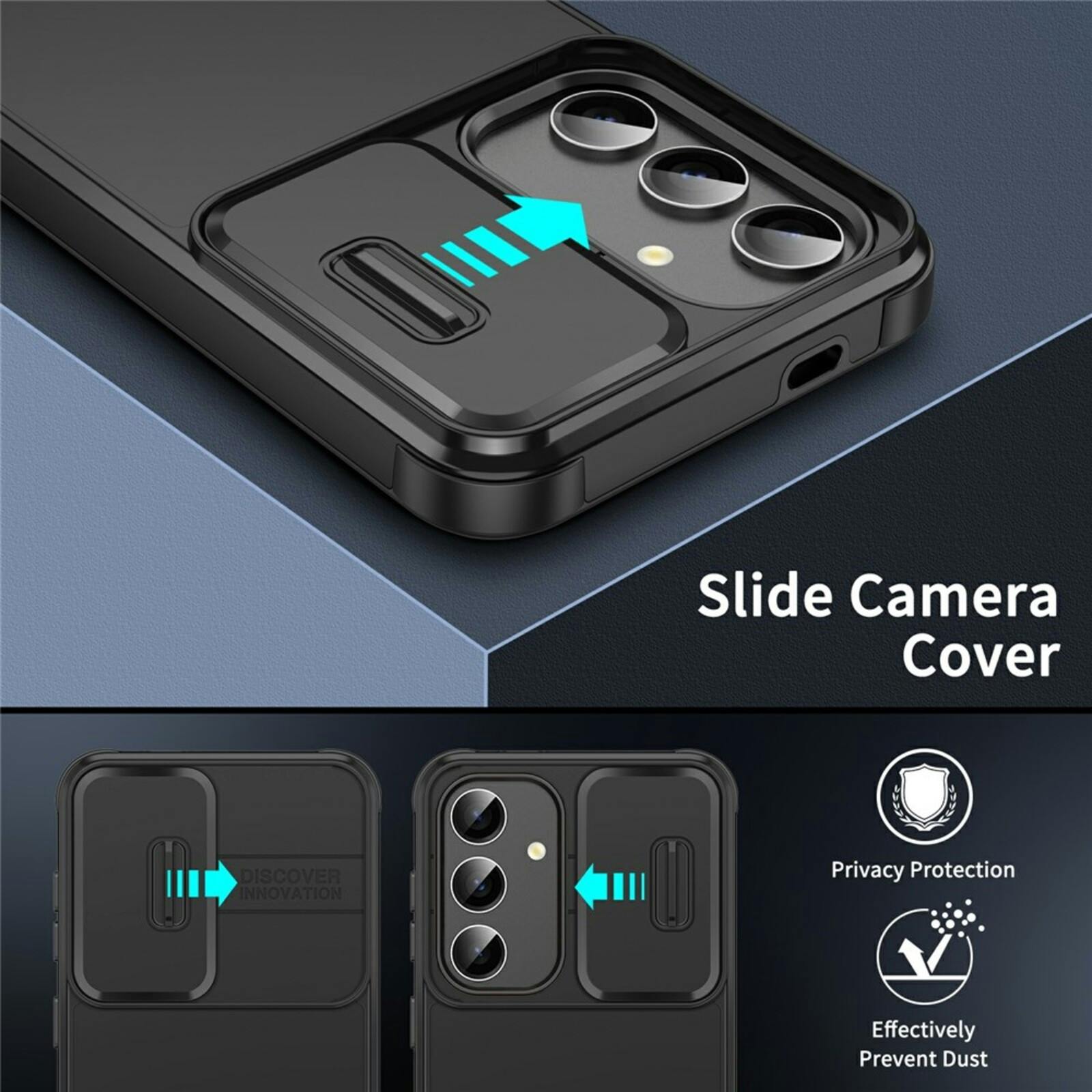 Comfycase Samsung Galaxy A57 Stevig Beschermhoesje met Camerabeschermer Zwart