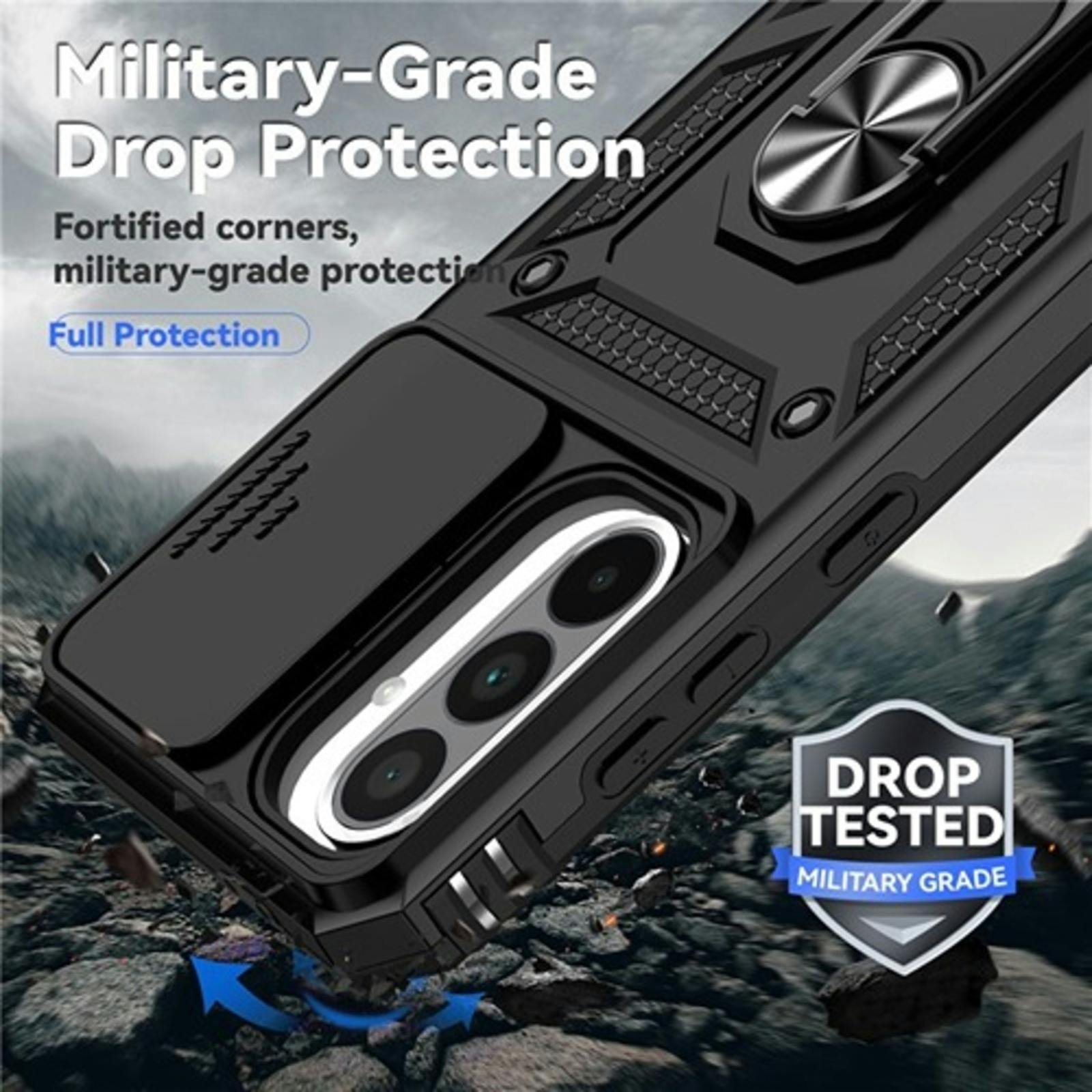 CaseBody Samsung A56 / A36 Shield Case met Camera-schuif Zwart