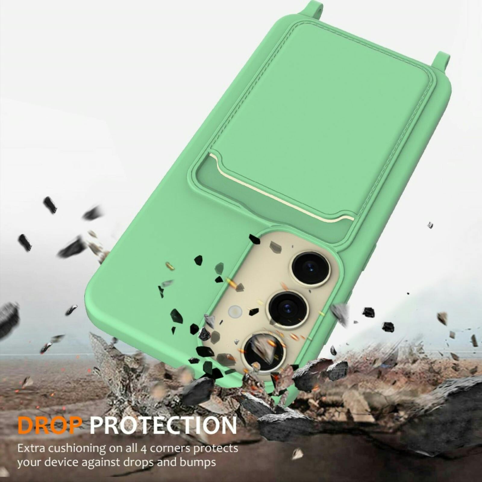 CaseBody Samsung A55 Koordhoesje met Kaarthouder Groen