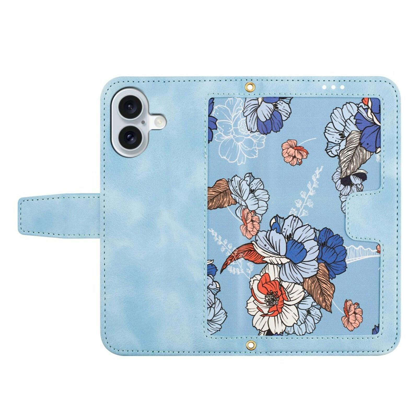 Mocaa Apple iPhone 17 Floral Series Bookcase Blauw
