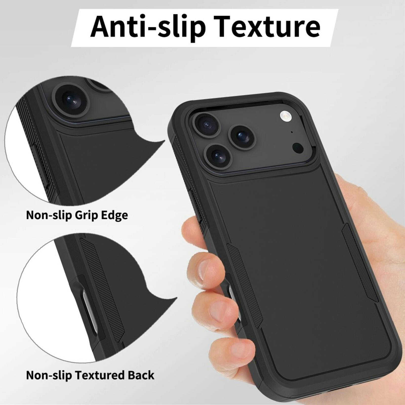 CaseBody Apple iPhone 17 Pro Max / 18 Pro Max Rugged Armor Back Cover Zwart