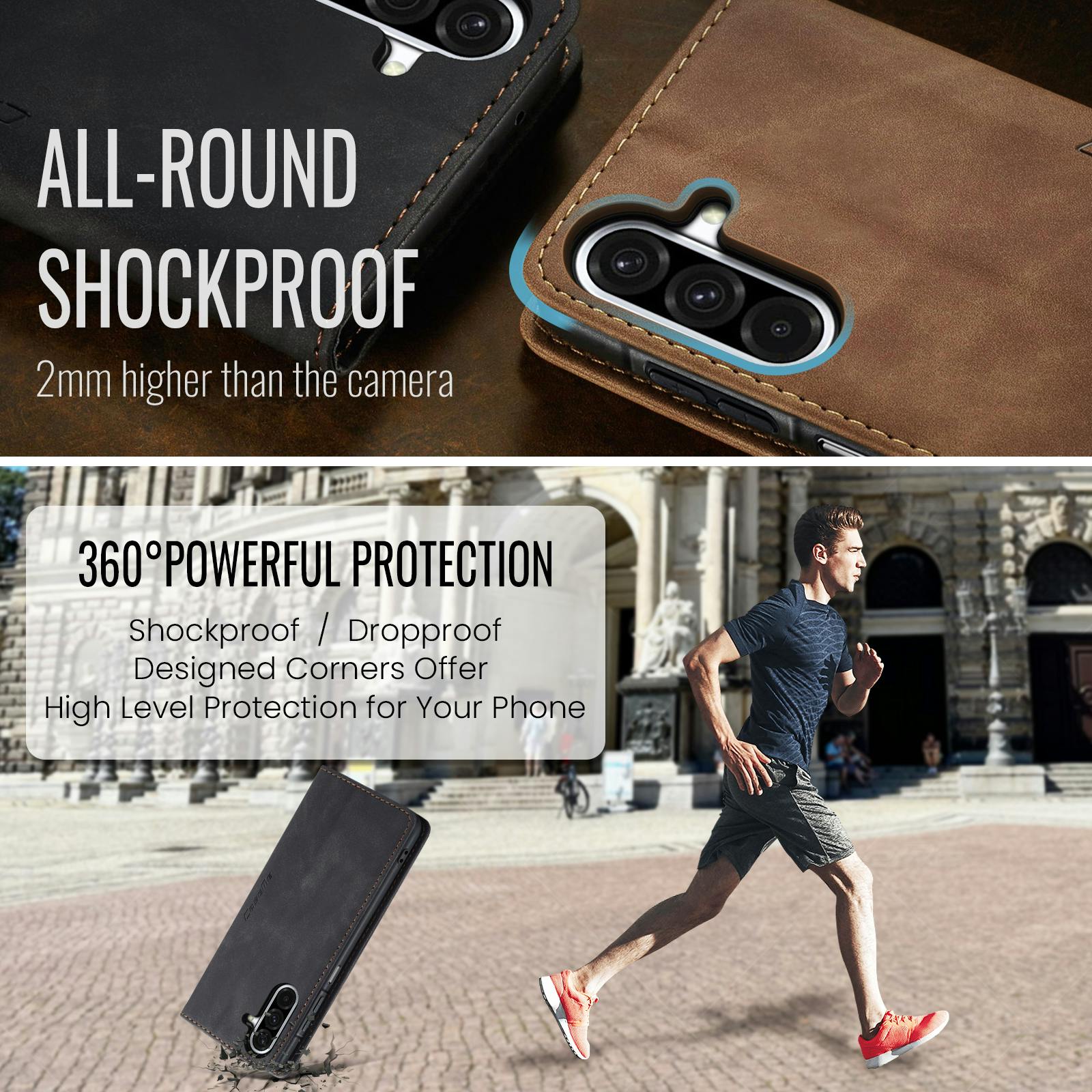 Caseme Samsung Galaxy A37 Business Bookcase Hoesje Zwart