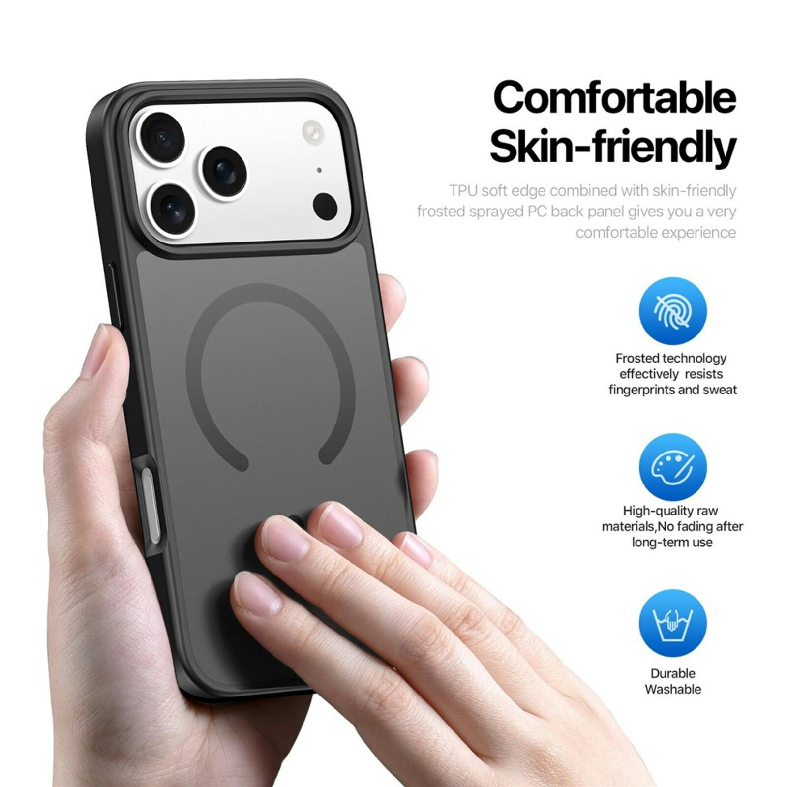DUX DUCIS iPhone 17 Pro Mat Yind MagSafe Hoesje Zwart