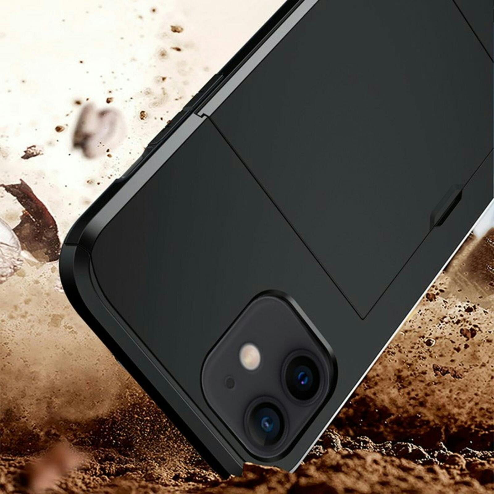 Slide Case iPhone 11 Hoesje met Pashouder Zwart
