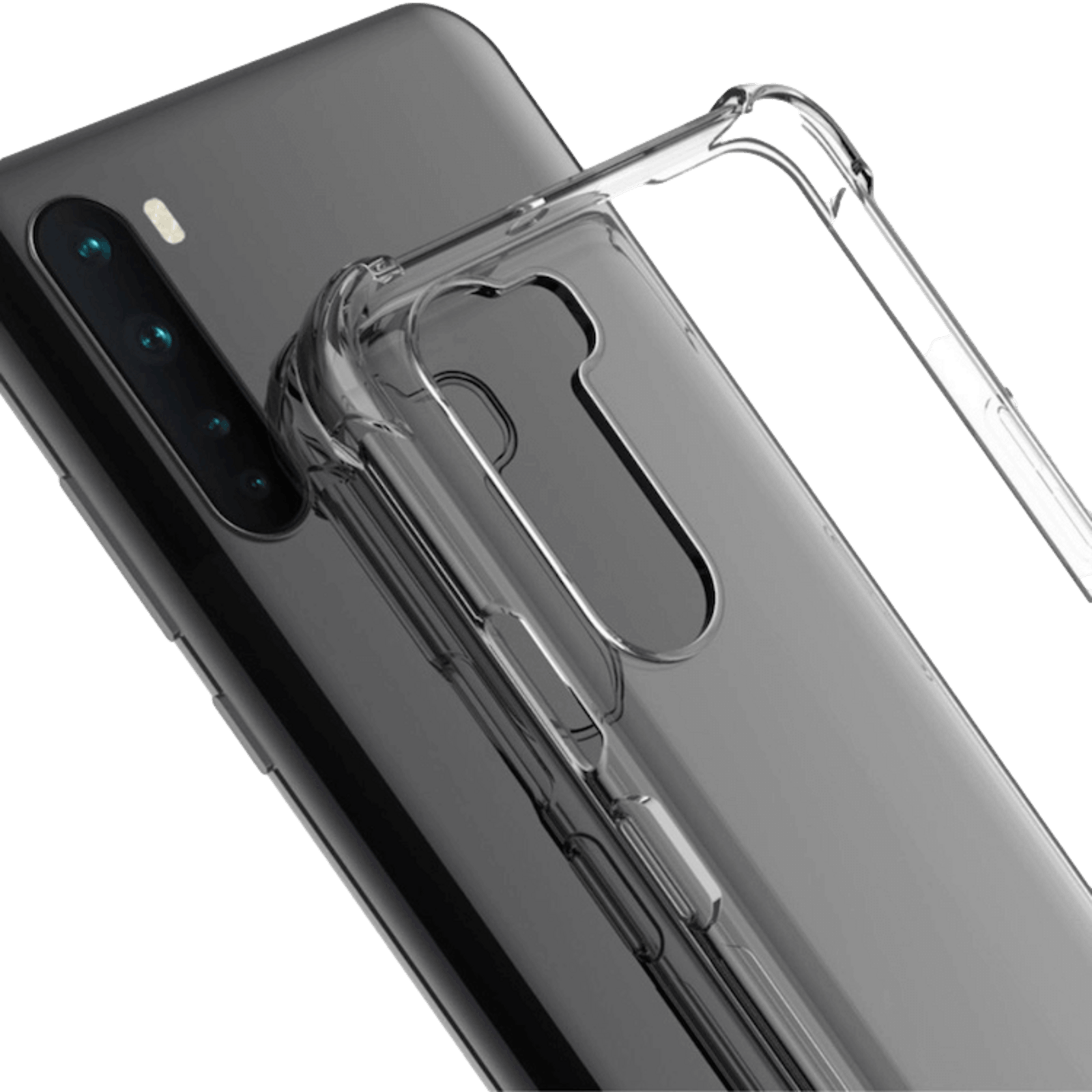 Imak OnePlus Nord Airbag Shockproof Hoesje mét Screenprotector Transparant