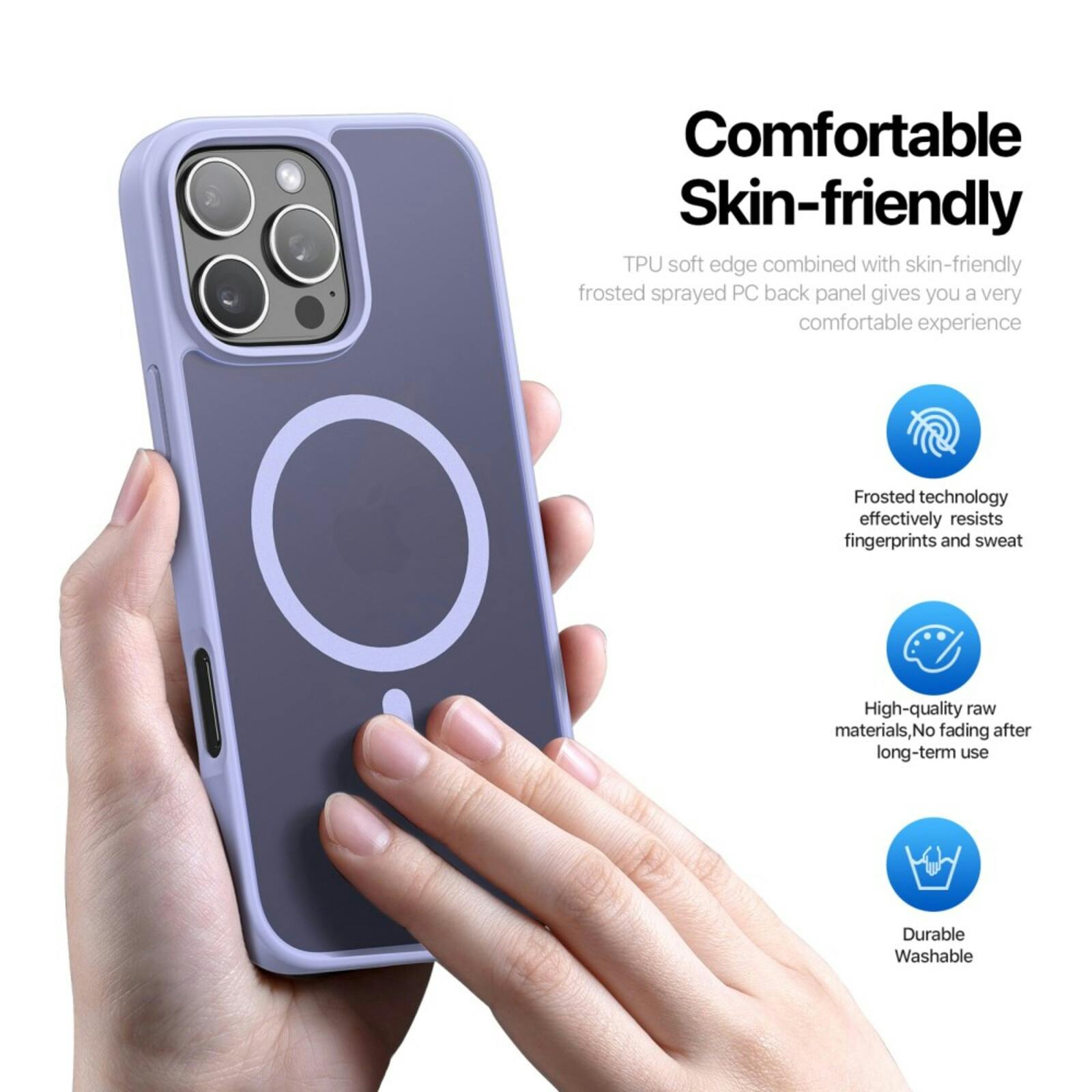 DUX DUCIS iPhone 16 Pro Max Mat MagSafe Hoesje Paars