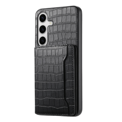 Mocaa Samsung Galaxy S24 Card Holder Backcover Croc Zwart