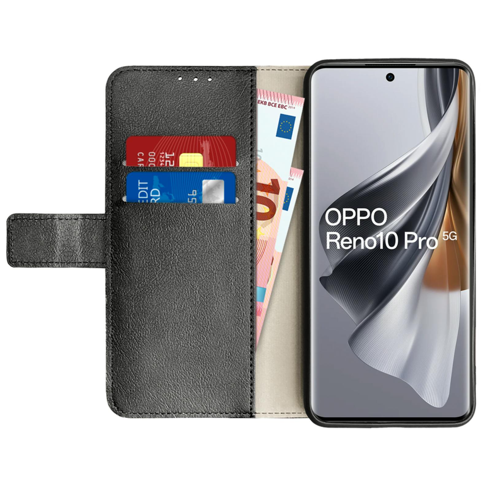 Just in Case Reno10 (Pro) Portemonnee Hoesje Zwart