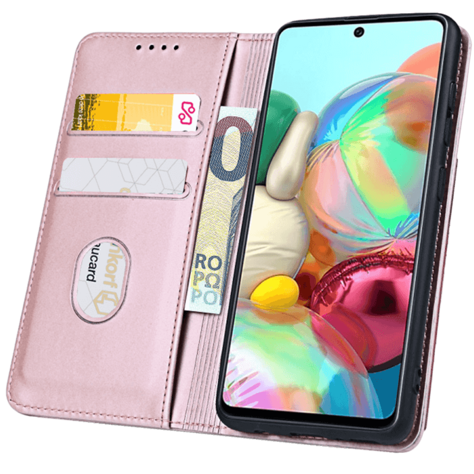 CaseBody Samsung Galaxy A71 BESTE KOOP - Lux Bookcase Hoesje Roségoud