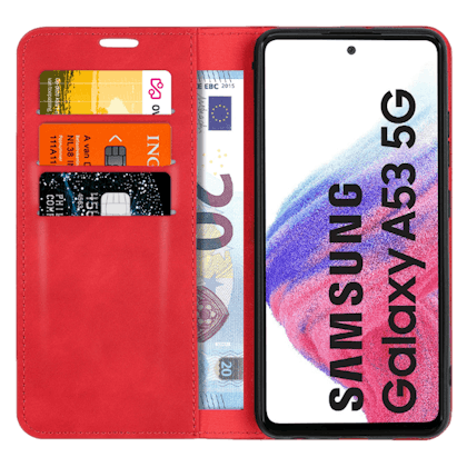 Mocaa Samsung Galaxy A53 Magnetisch Slim-Fit Bookcase Hoesje Rood