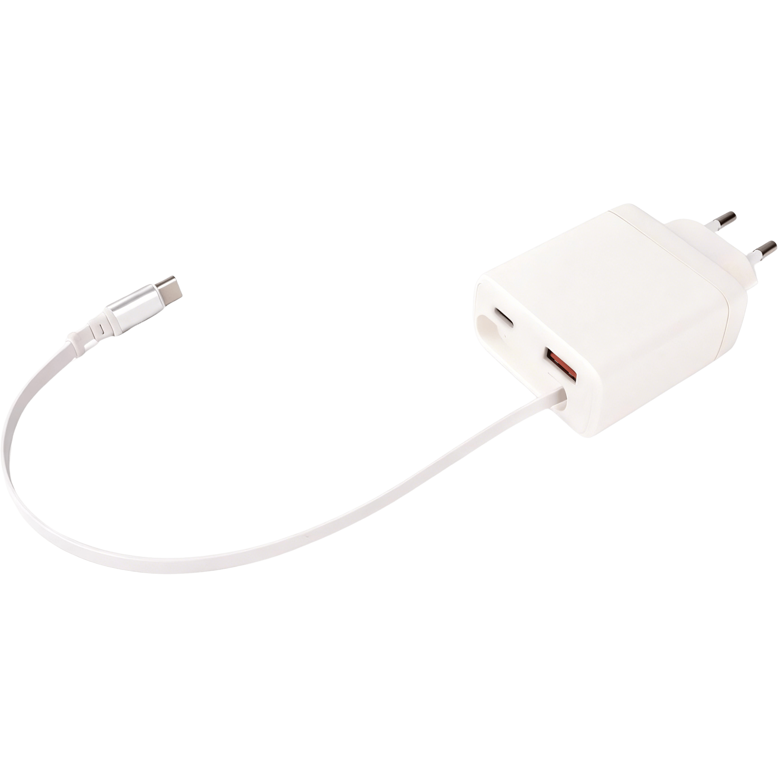 Musthavz 2-Poorts PD Snellader 65W met Uitschuifbare Kabel Wit