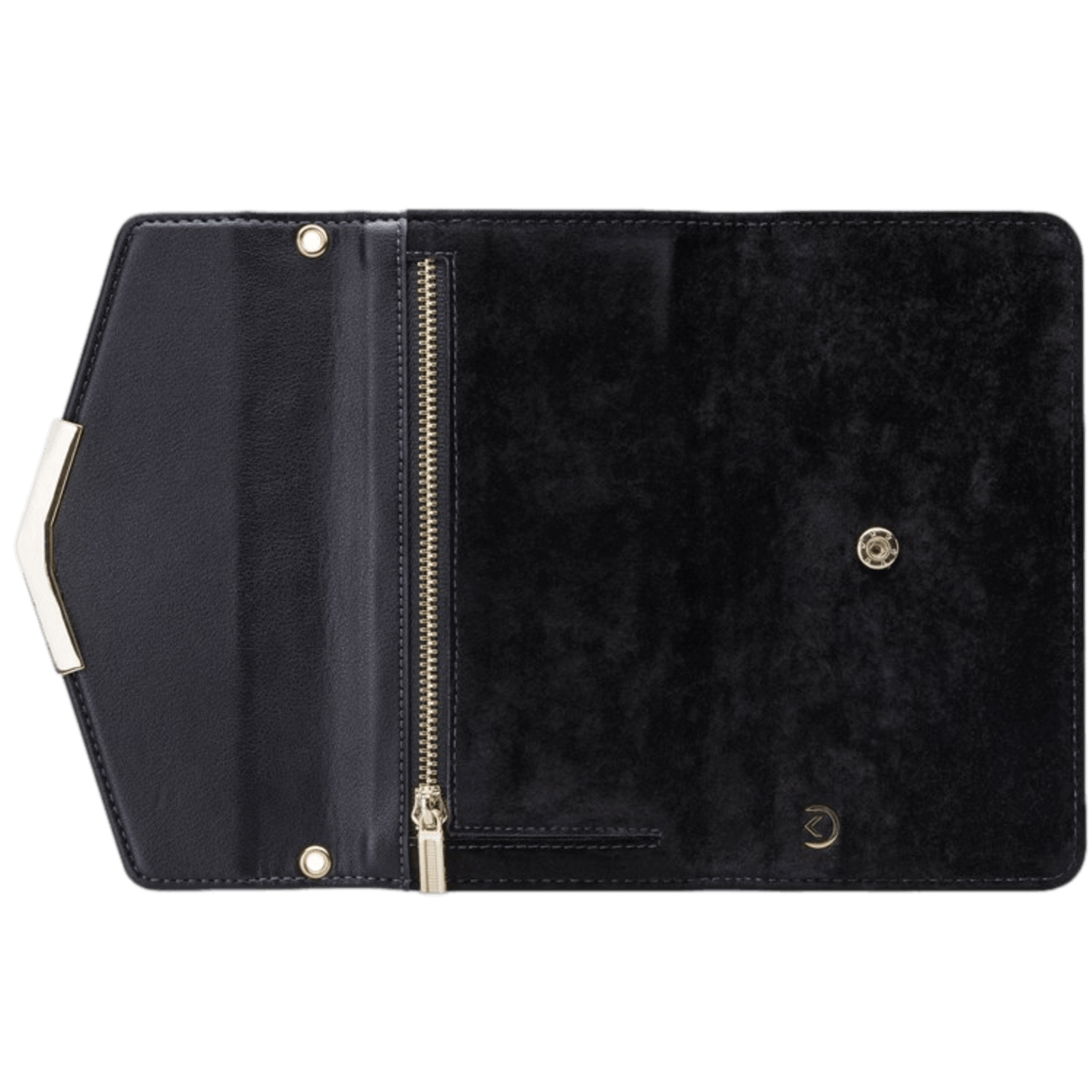 Mobilize iPhone 12 (Pro) Velvet Clutch Zwart