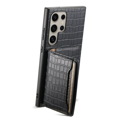 Mocaa Samsung Galaxy S24 Ultra Card Holder Backcover Croc Zwart