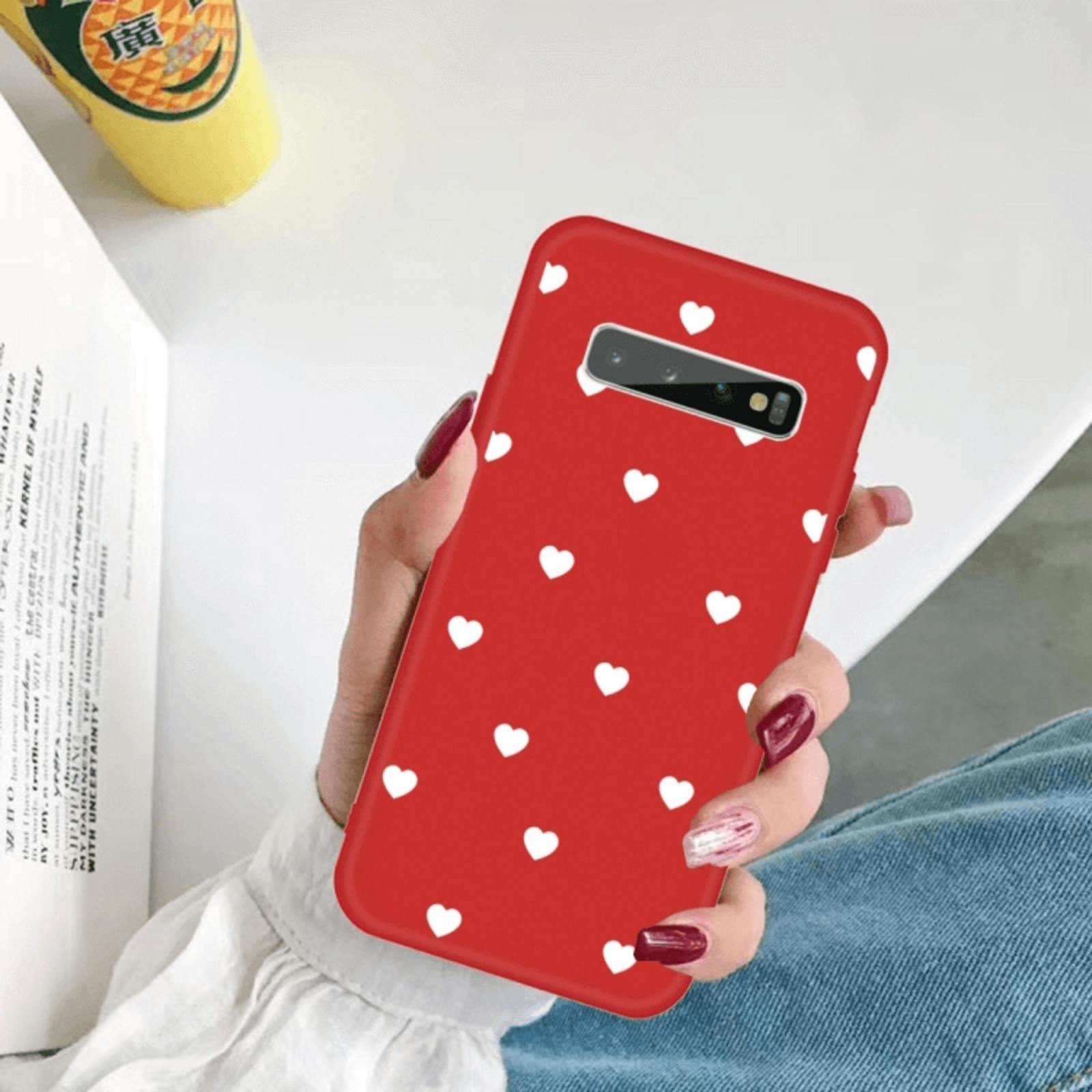 Mocaa Samsung Galaxy S10 Hearts Case Rood
