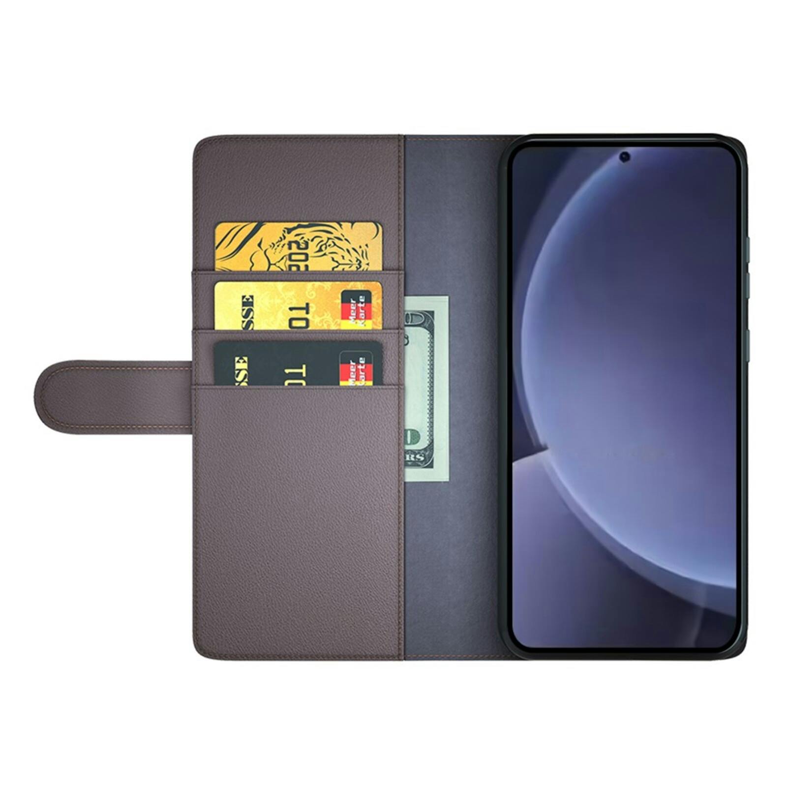 Fonexio Samsung Galaxy 25 Plus Luxe Lederen Book Case Bruin