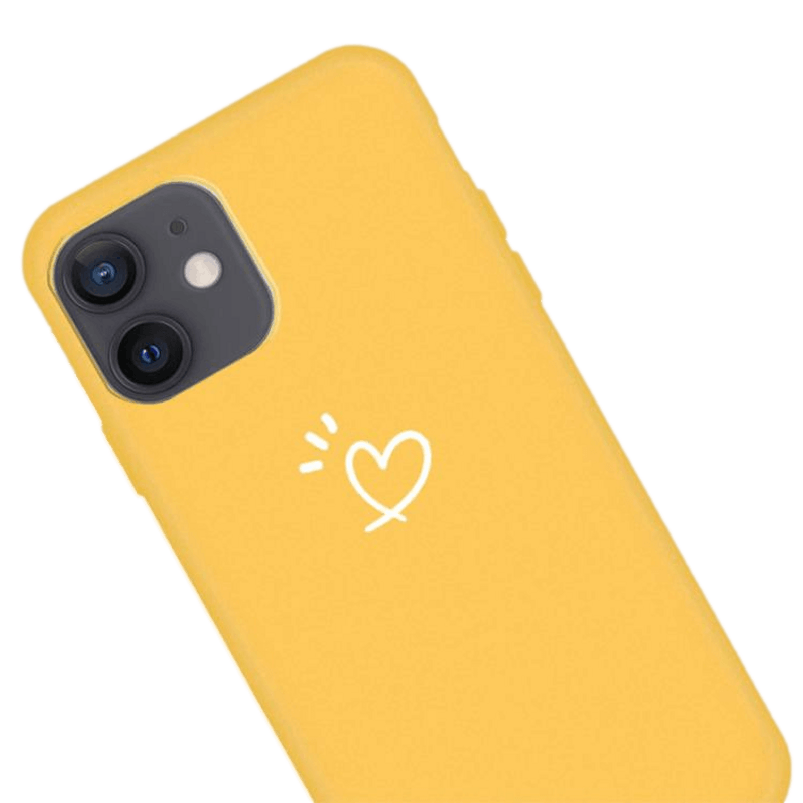 Mocaa Iphone 12 Mini Love Heart Case Geel