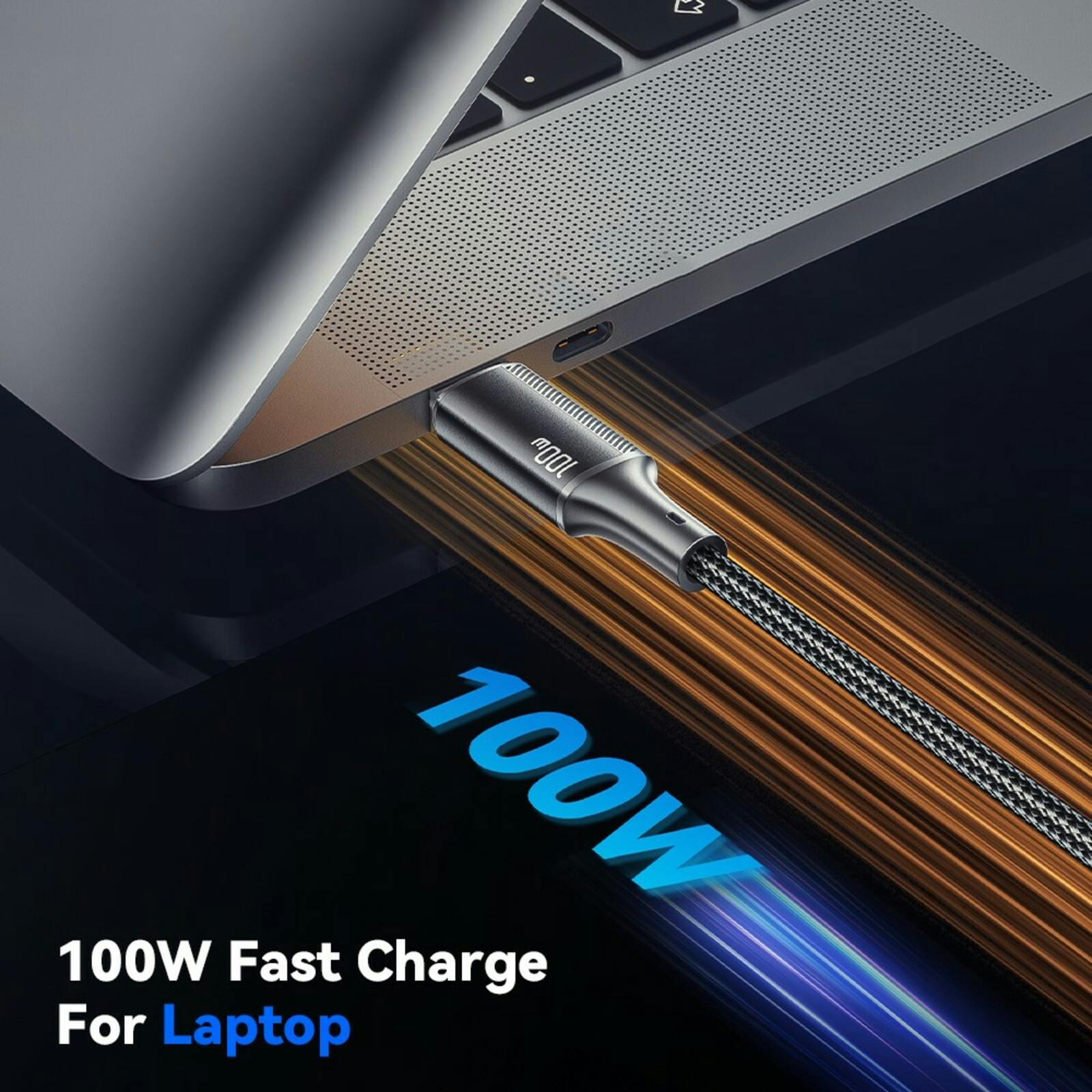Essager 100W Gewoven USB-C naar USB-C Super Speed Cable Zwart 3m