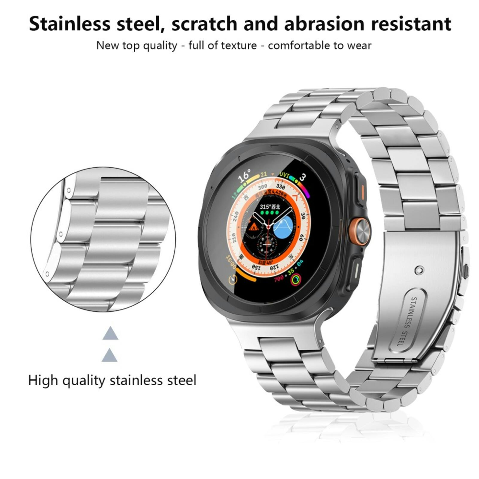 Kalebol Samsung Galaxy Watch Ultra Stalen Bandje Zilver