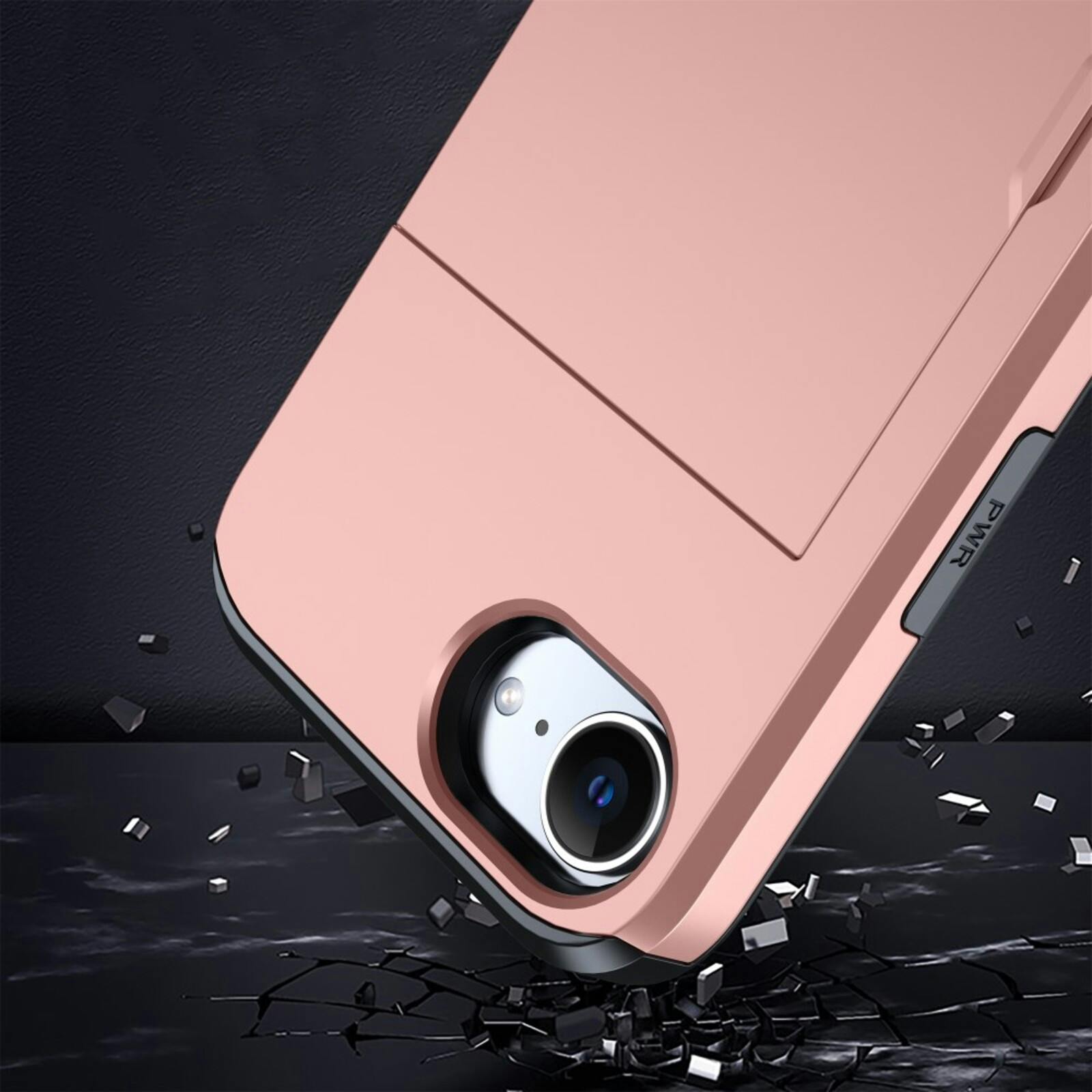 Slide Case Apple iPhone 16e Hoesje met Pashouder Roze