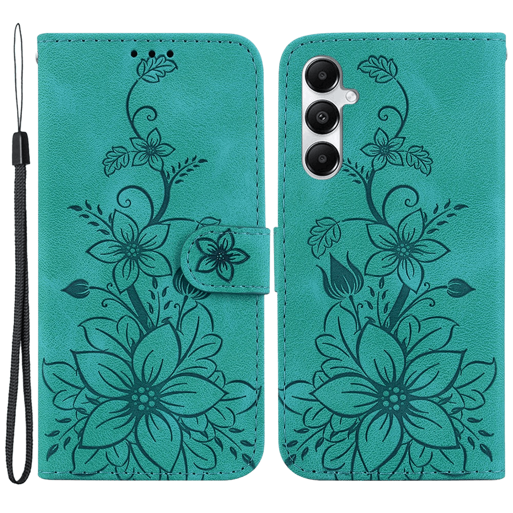 Comfycase Samsung Galaxy A05s Zacht Boek Hoesje met Gravure Groen