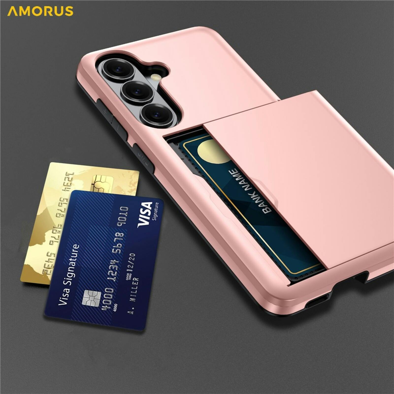 Amorus Samsung Galaxy S26 Hoesje met Pashouder Zwart