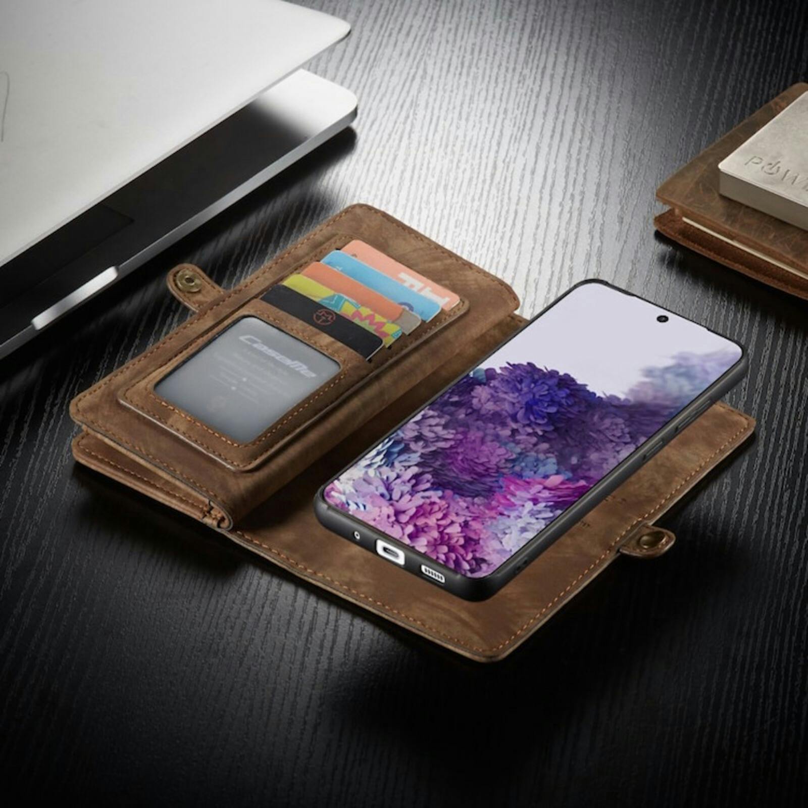 Caseme Samsung Galaxy S20 Ultra Vintage Bookcase Hoesje Bruin