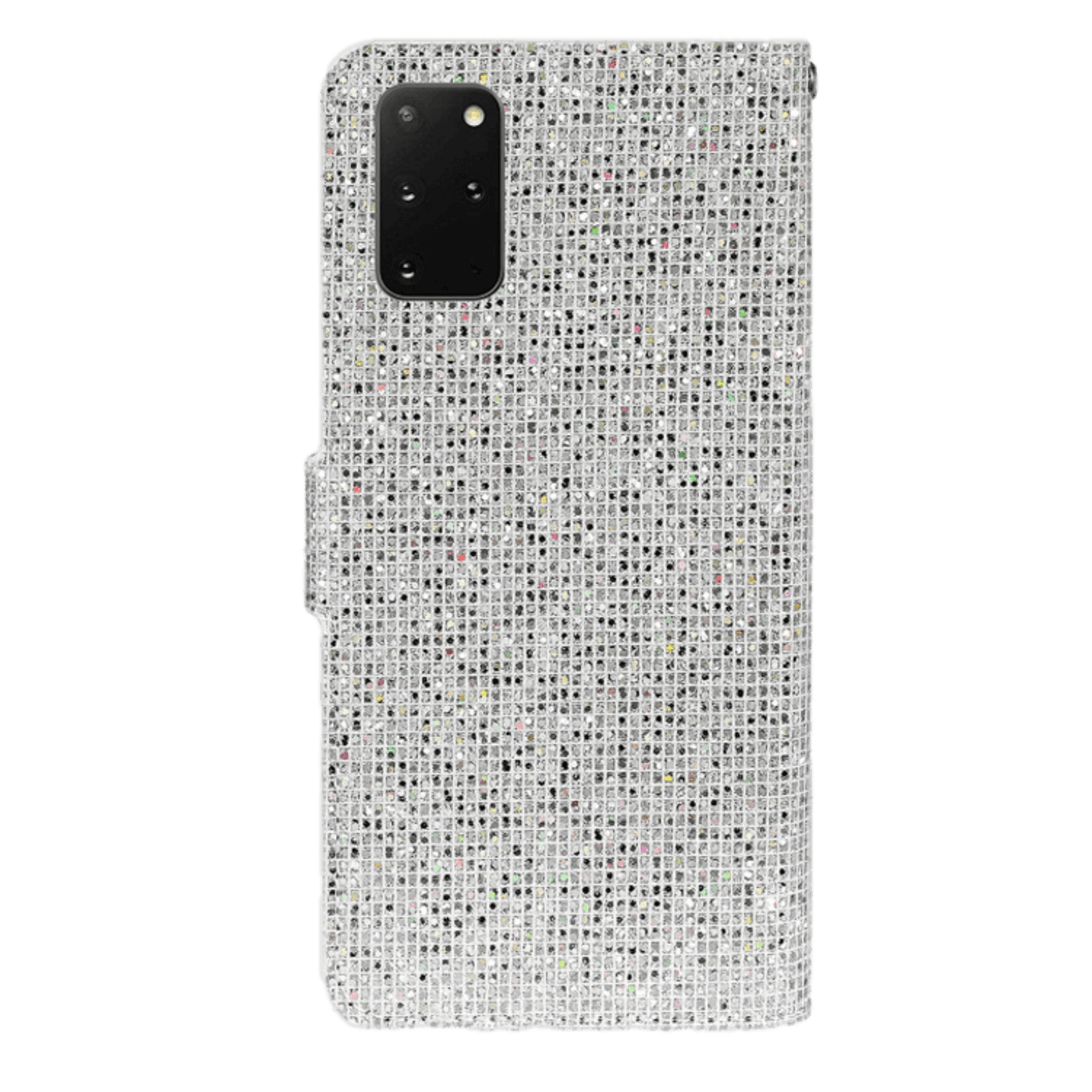Mocaa Samsung Galaxy S20 Plus Shimmer and Shine Bookcase Hoesje Zilver