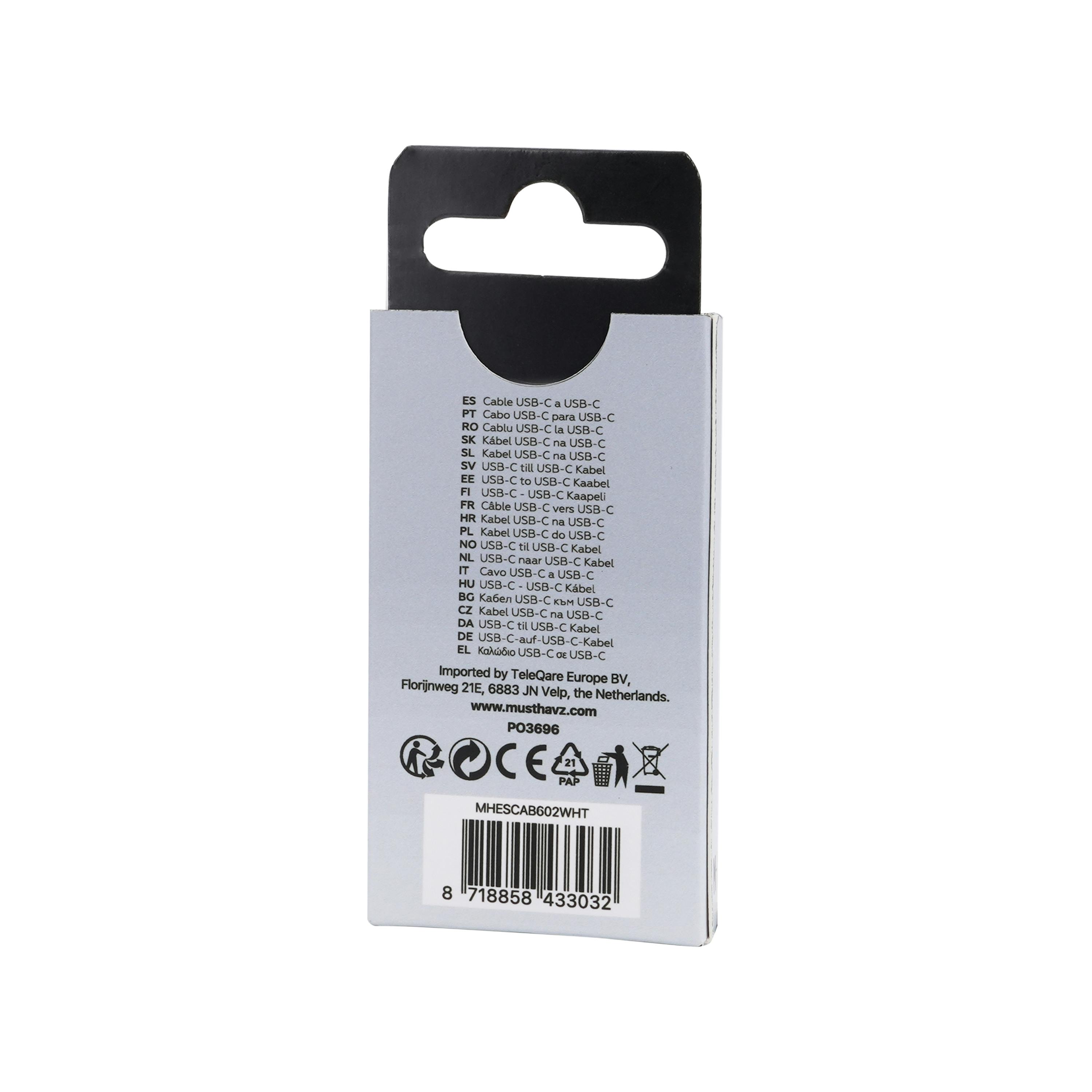 Musthavz to Go Easy USB-C naar USB-C Kabel 1m