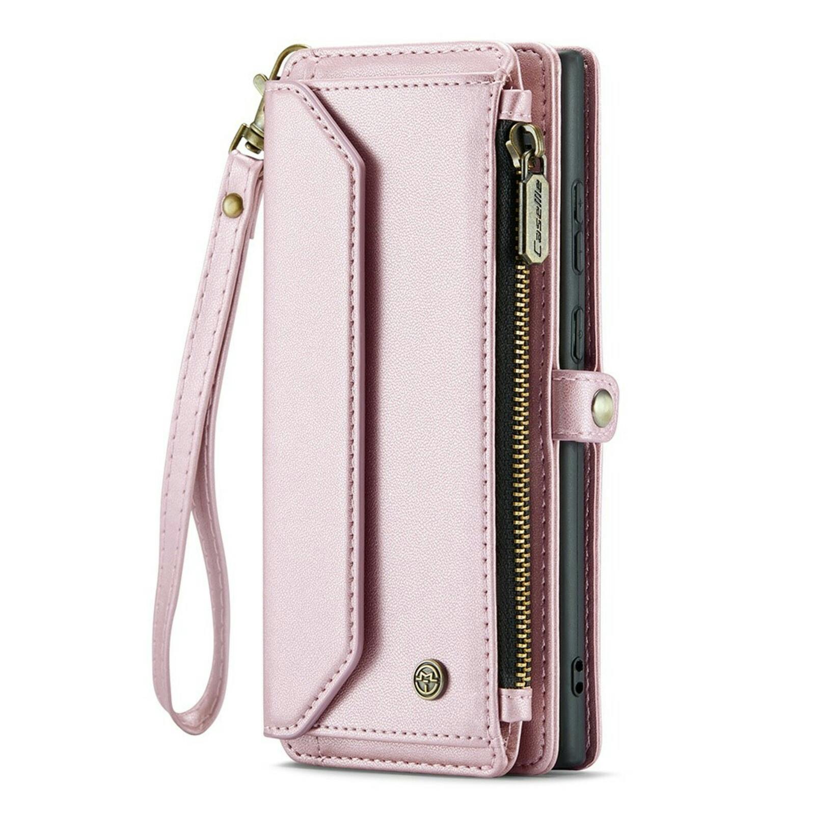 Caseme Samsung S24 Ultra Clutch Wallet met Koord Roze