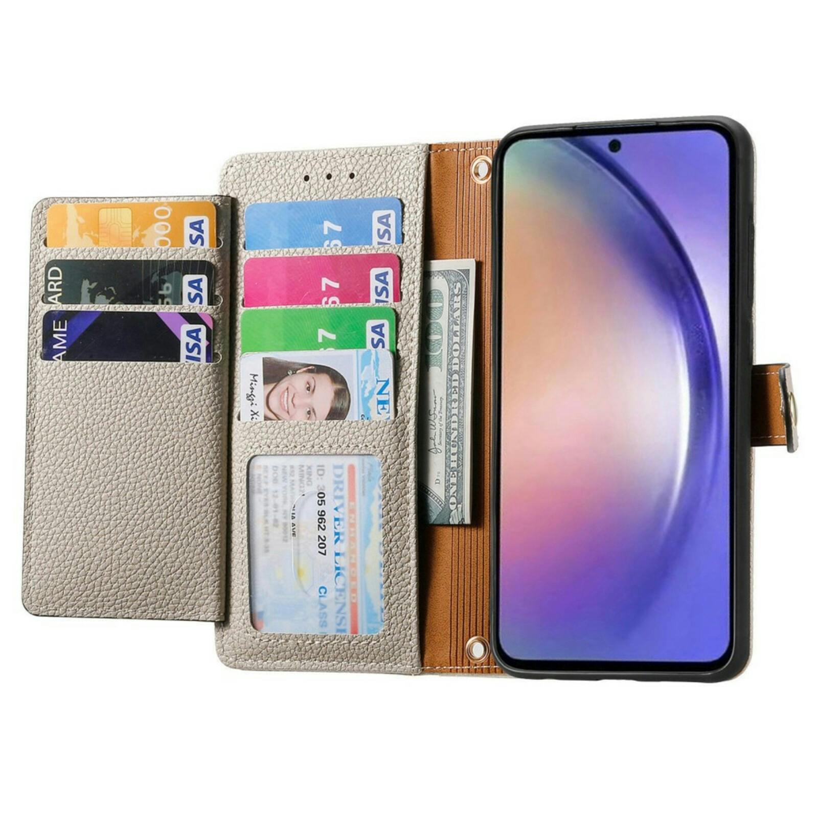 Mocaa Samsung A55 Love Heart Wallet Hoesje Grijs