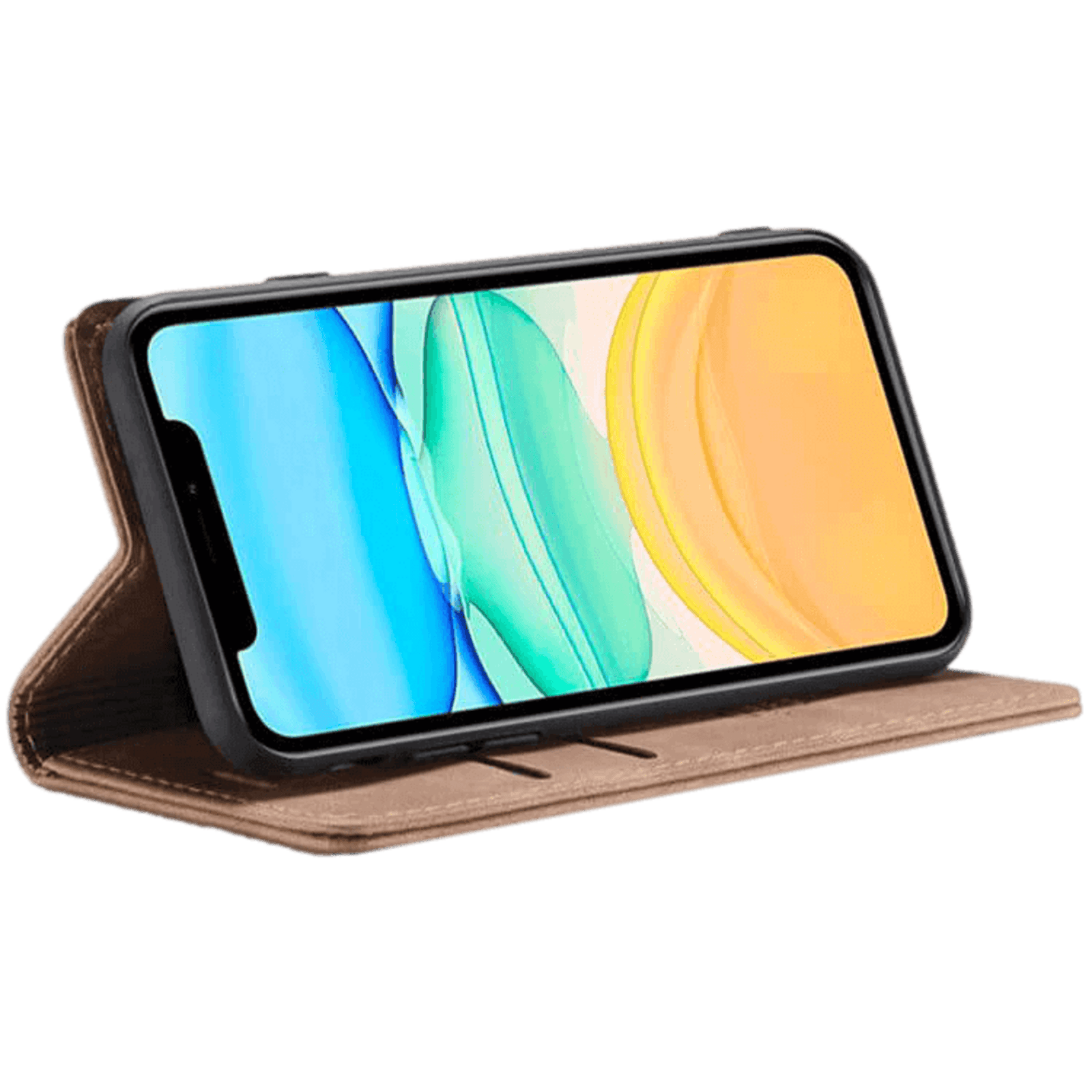 Caseme iPhone 13 Business Wallet Bookcase Hoesje Bruin