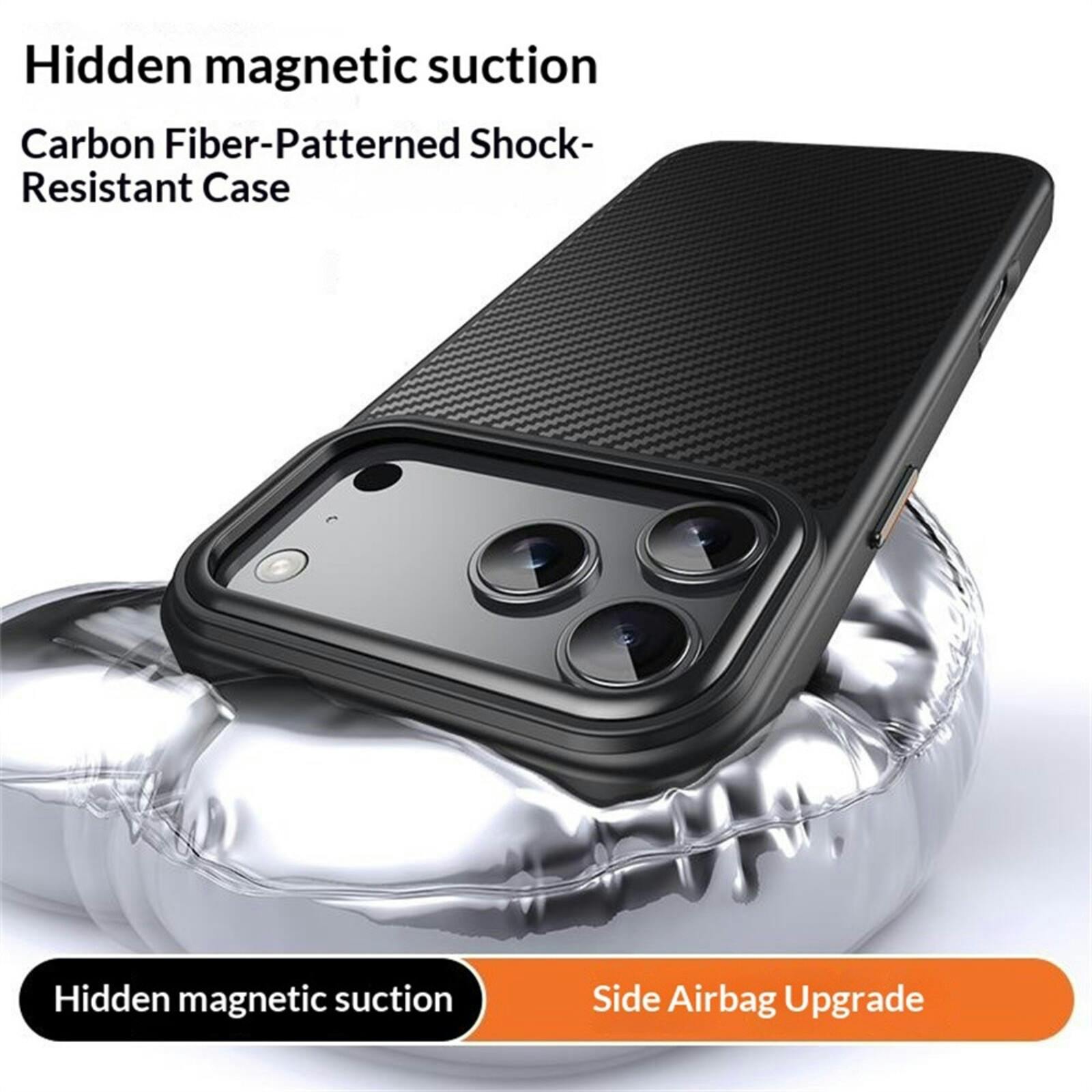 Comfycase iPhone 17 Pro Max/ 18 Pro Max Carbon Fiber Magnetic Hoesje Zwart