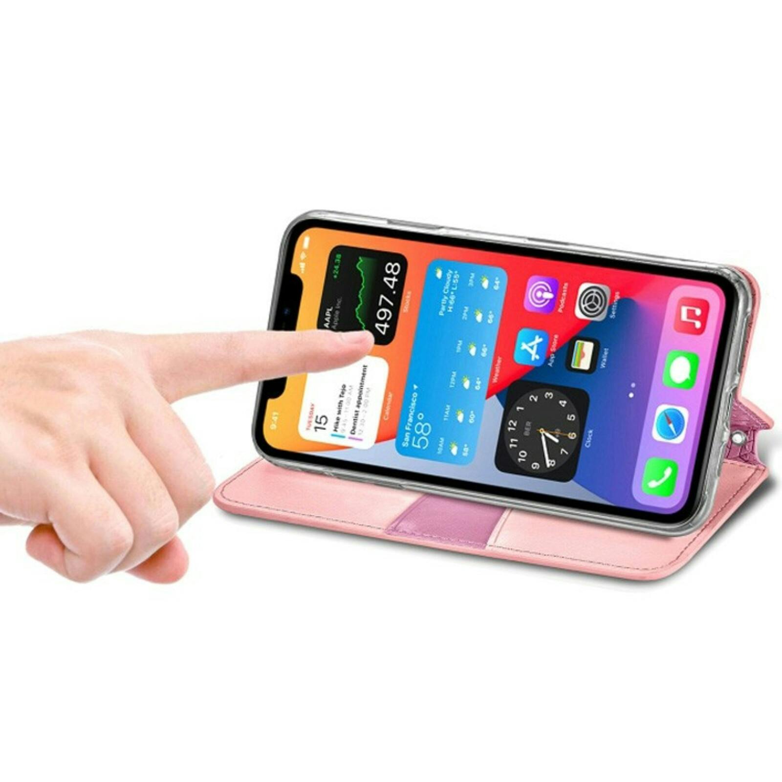 Mocaa iPhone 12 (Pro) Designz Magnetic Mandala Wallet Case Roze