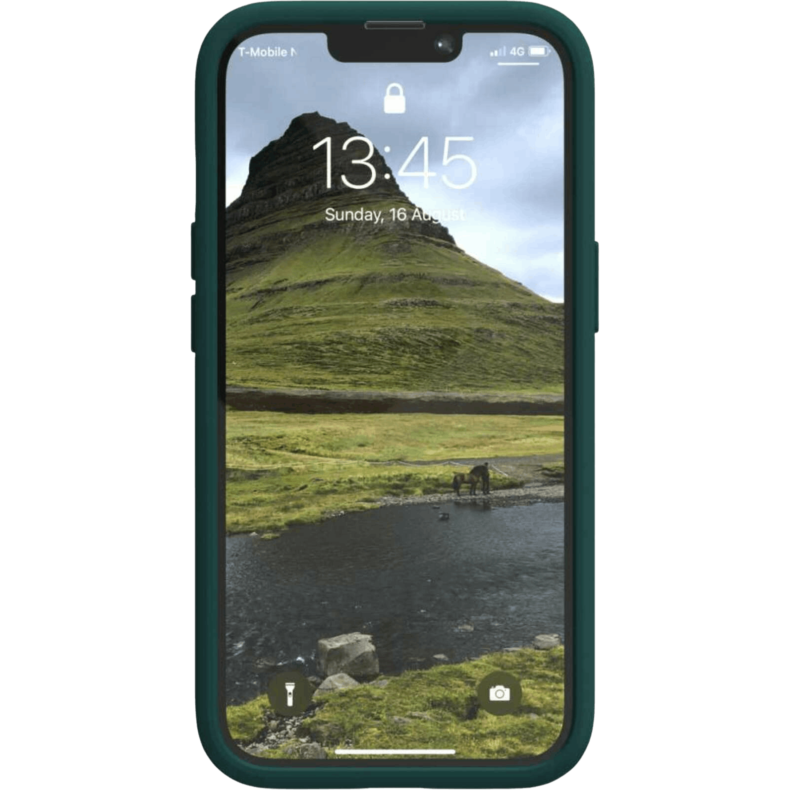 Njord byELEMENTS iPhone 13 Pro Salmon Leren Hoesje Green - Voorkant