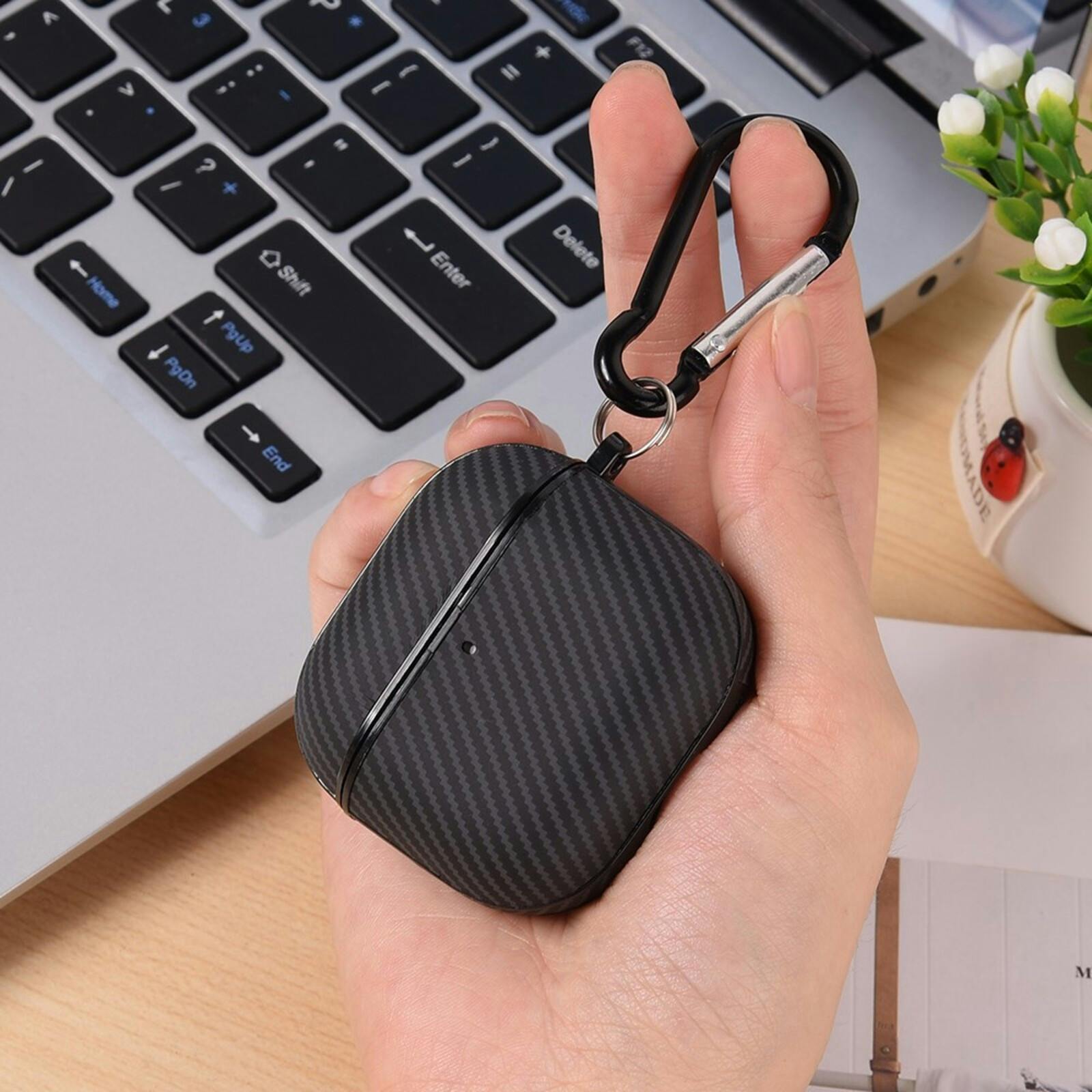 CaseBody AirPods 4 Carbon Hoesje met Haak Zwart