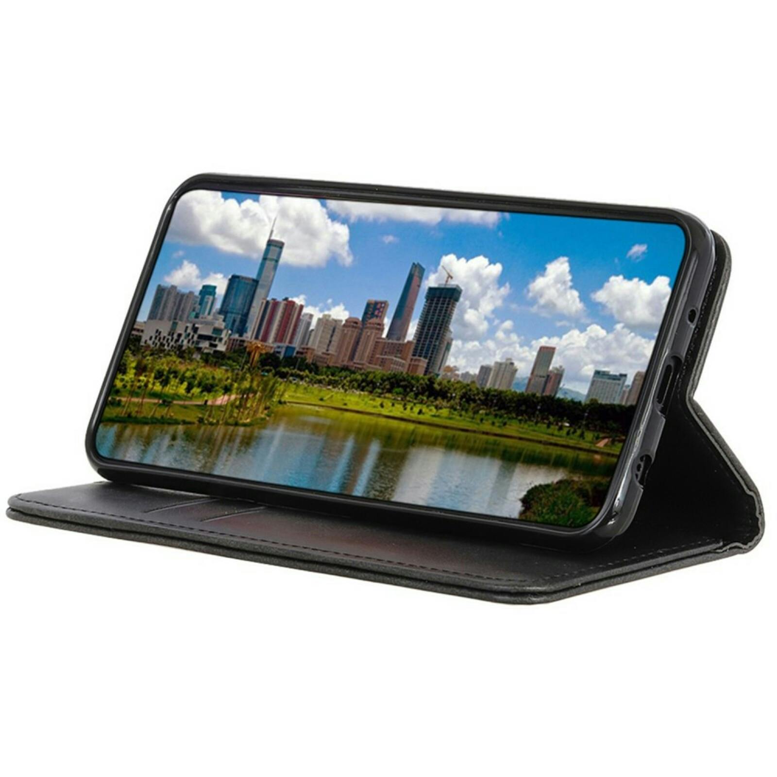 CaseBody Samsung Galaxy S24 FE Echt Leren Portemonnee Hoesje Zwart