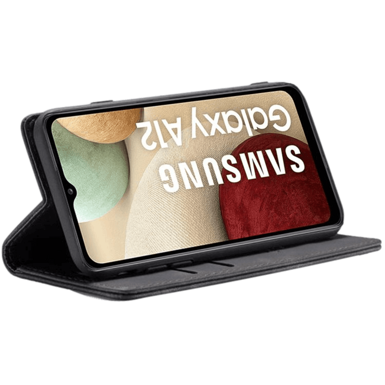 Caseme Samsung Galaxy A12 Business Wallet Bookcase Hoesje Zwart