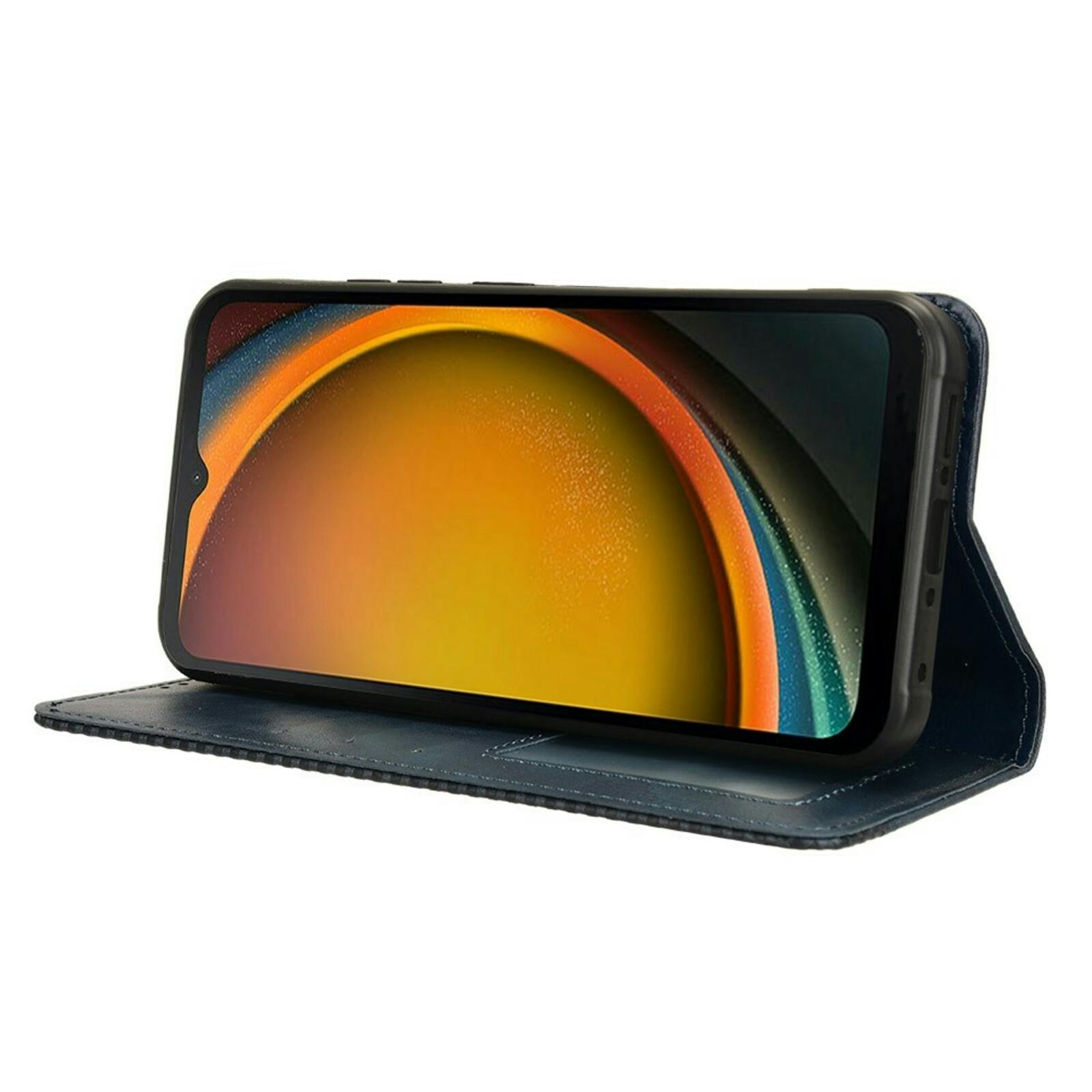 Mocaa Samsung Galaxy Xcover 7 Grid Bookcase Blauw