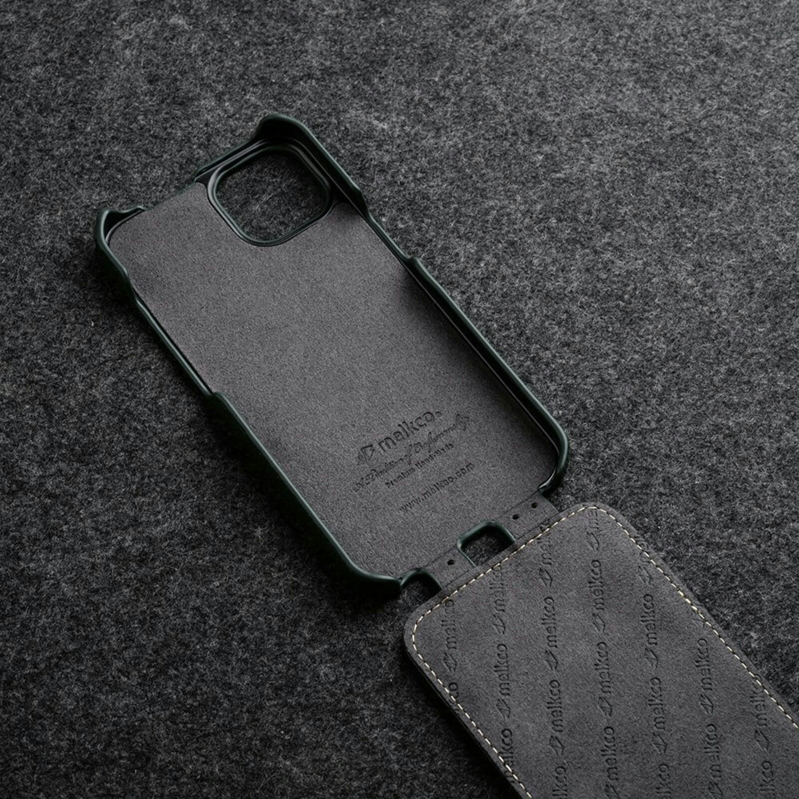Melkco Apple iPhone 15 Pro Leather Flip Case Zwart