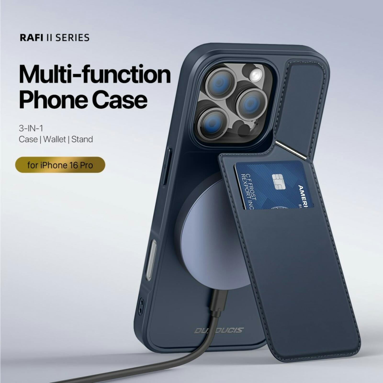 DUX DUCIS Apple iPhone 16 Pro Max Rafi Series Premium Beschermcase Blauw