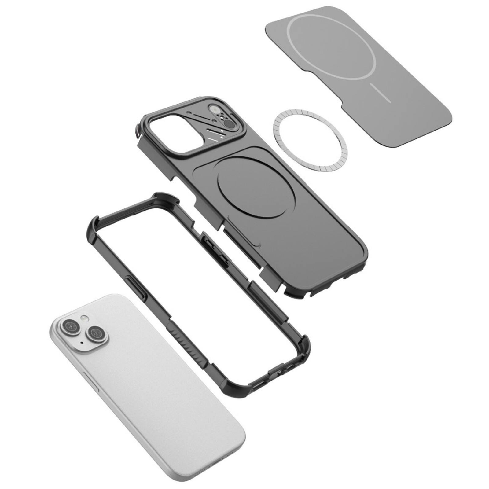 CaseBody Apple iPhone 15 Shockproof MagSafe Back Cover Zwart
