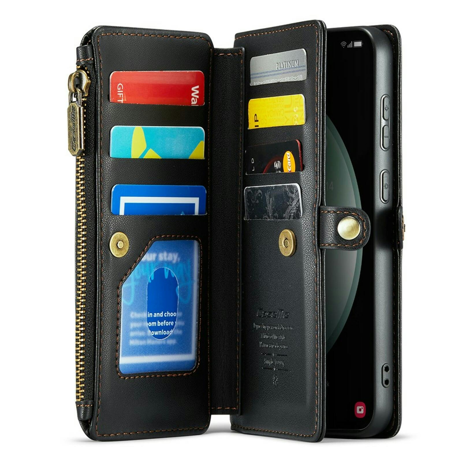 Caseme Samsung S23 FE Clutch Wallet met Koord Zwart